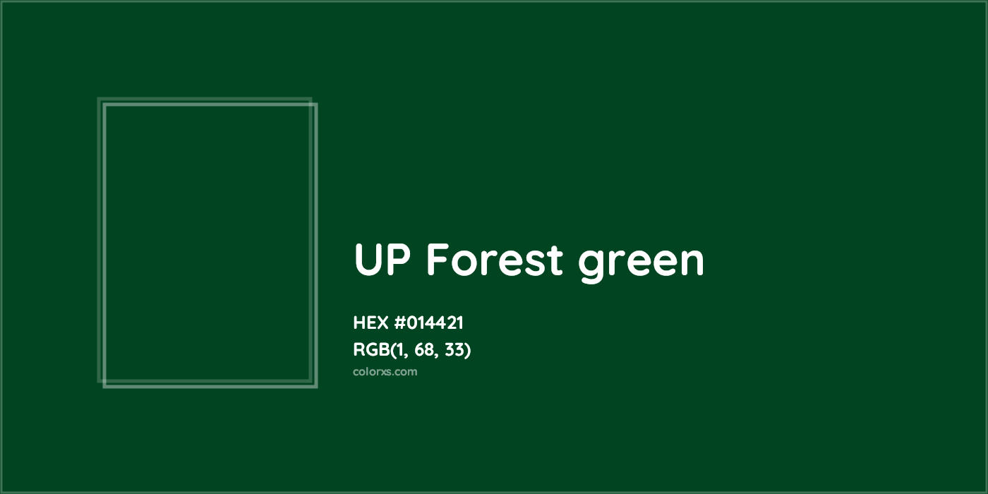 HEX #014421 UP Forest green Color - Color Code