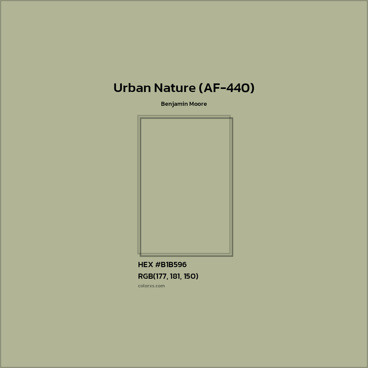 HEX #B1B596 Urban Nature (AF-440) Paint Benjamin Moore - Color Code