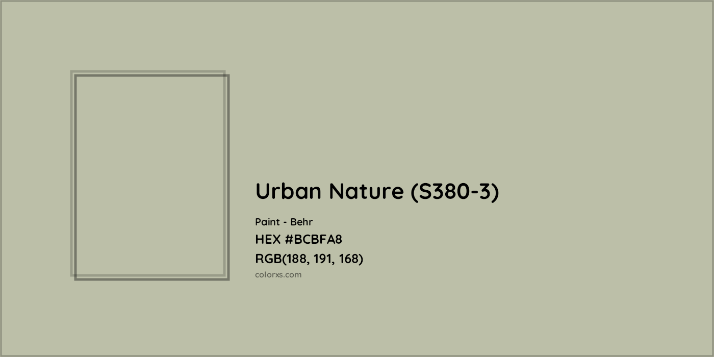 HEX #BCBFA8 Urban Nature (S380-3) Paint Behr - Color Code