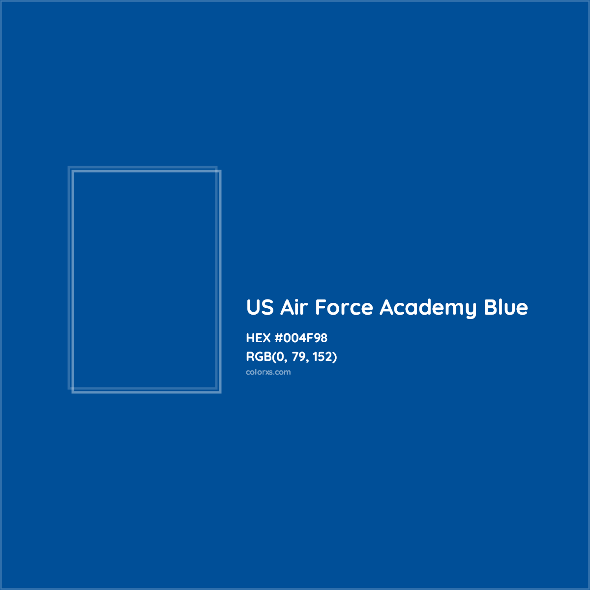 HEX #004F98 US Air Force Academy Blue Color - Color Code