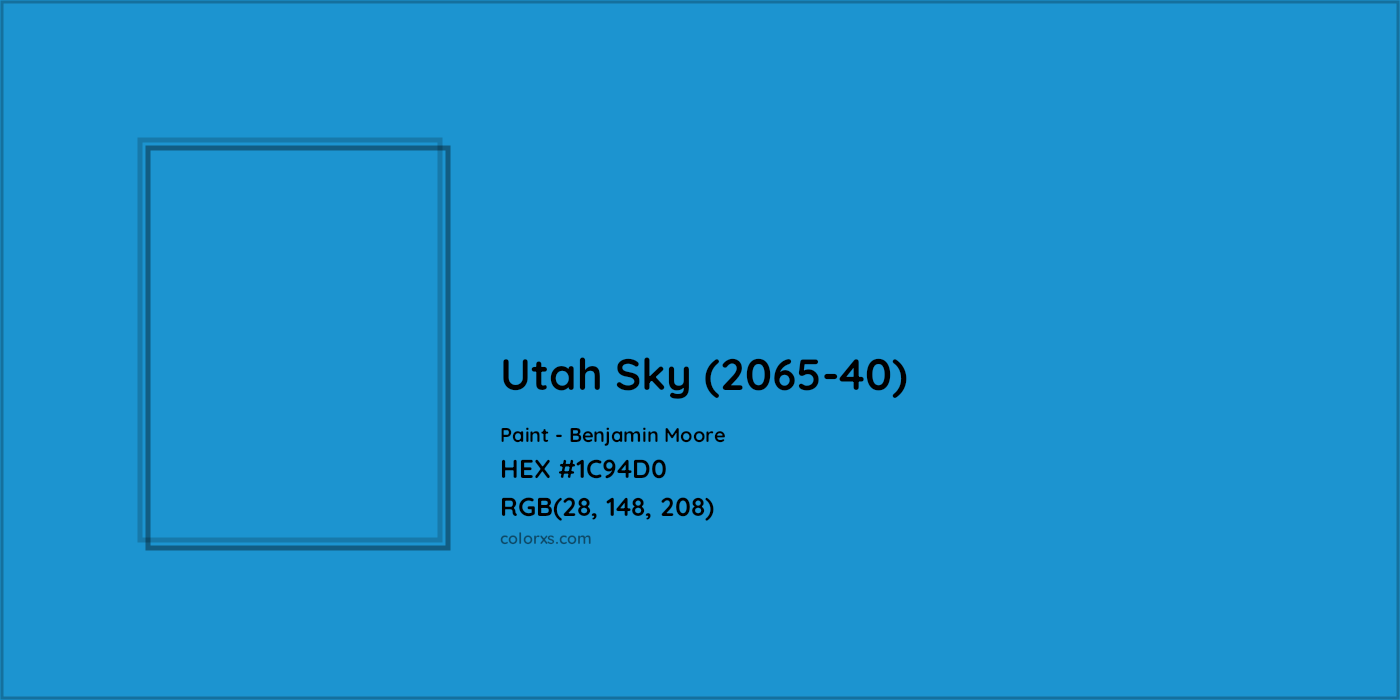 HEX #1C94D0 Utah Sky (2065-40) Paint Benjamin Moore - Color Code