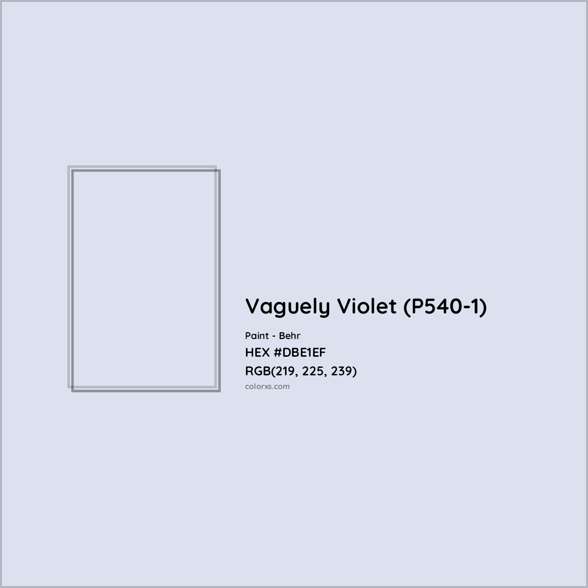 HEX #DBE1EF Vaguely Violet (P540-1) Paint Behr - Color Code
