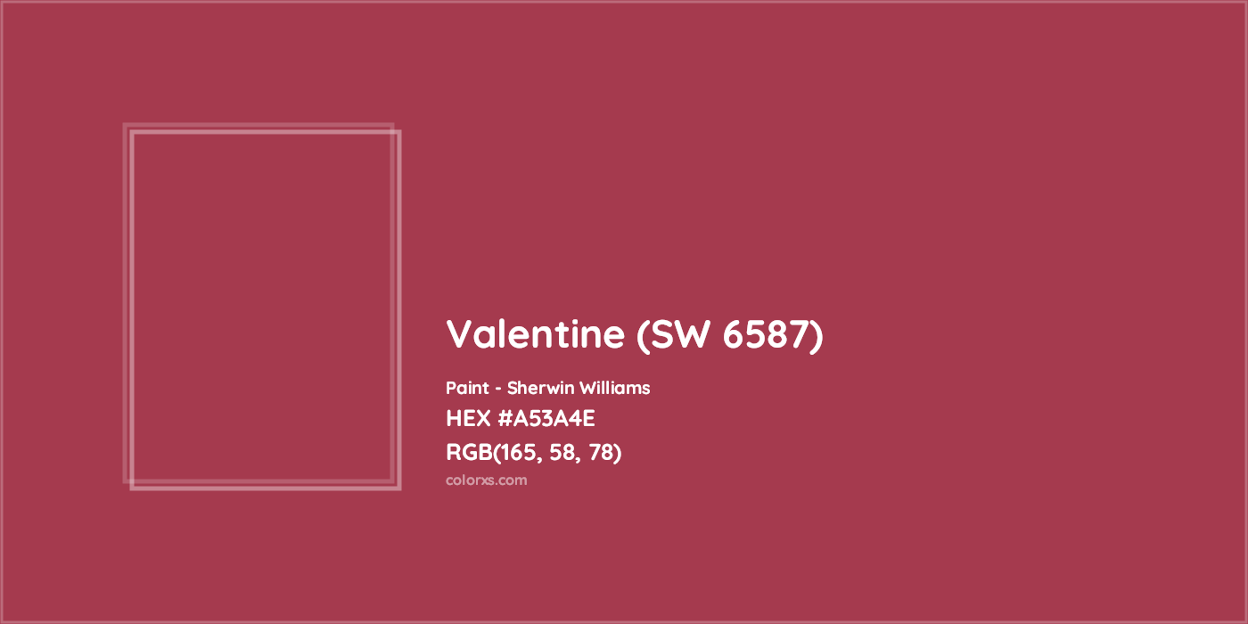 HEX #A53A4E Valentine (SW 6587) Paint Sherwin Williams - Color Code