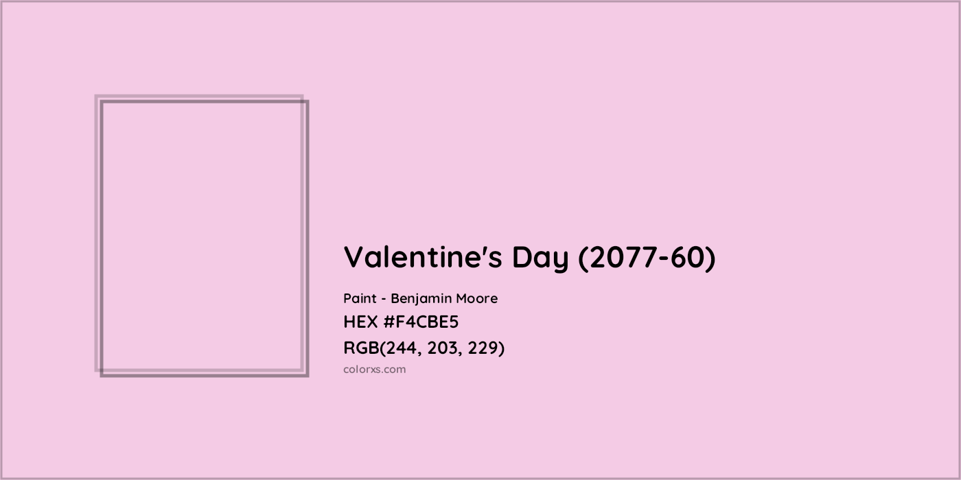 HEX #F4CBE5 Valentine's Day (2077-60) Paint Benjamin Moore - Color Code