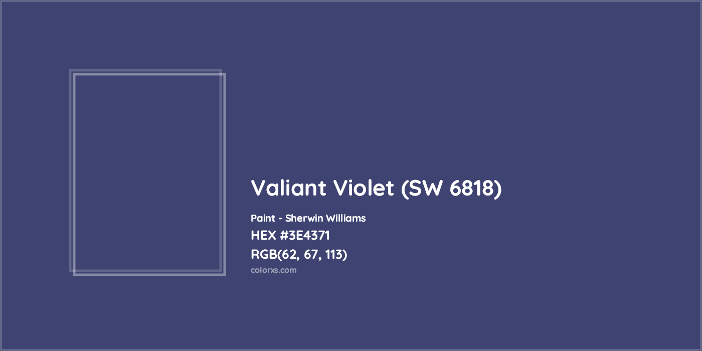 HEX #3E4371 Valiant Violet (SW 6818) Paint Sherwin Williams - Color Code