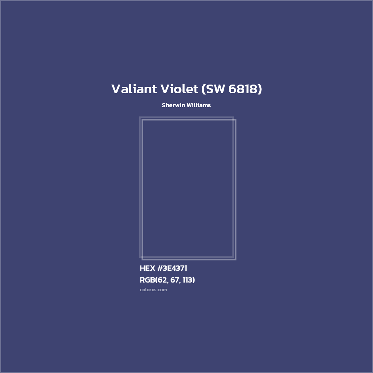 HEX #3E4371 Valiant Violet (SW 6818) Paint Sherwin Williams - Color Code