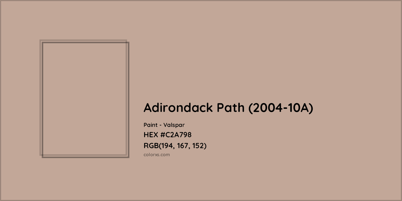 HEX #C2A798 Adirondack Path (2004-10A) Paint Valspar - Color Code