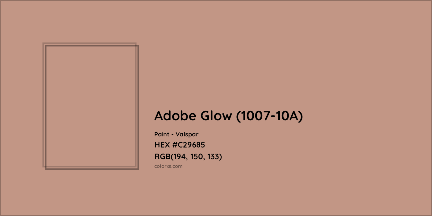 HEX #C29685 Adobe Glow (1007-10A) Paint Valspar - Color Code