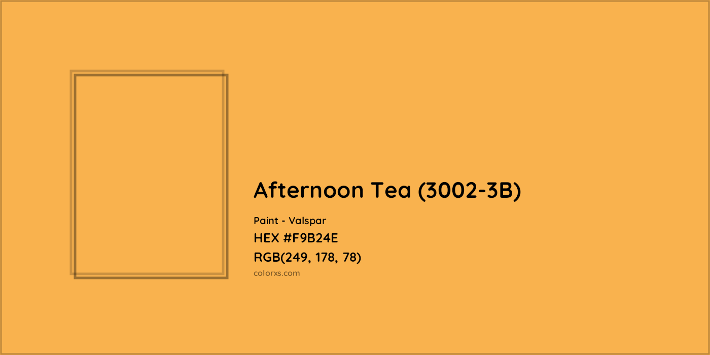 HEX #F9B24E Afternoon Tea (3002-3B) Paint Valspar - Color Code