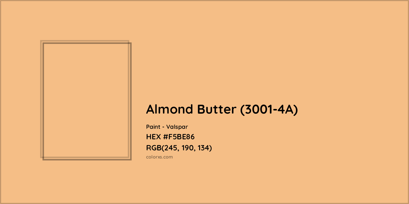HEX #F5BE86 Almond Butter (3001-4A) Paint Valspar - Color Code