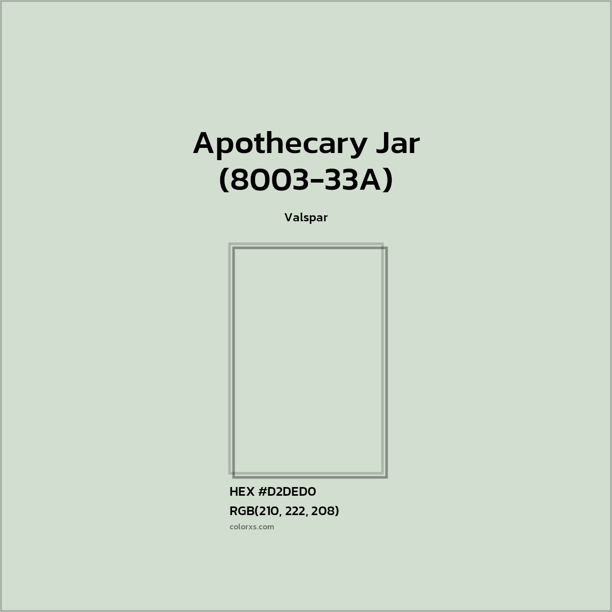 HEX #D2DED0 Apothecary Jar (8003-33A) Paint Valspar - Color Code
