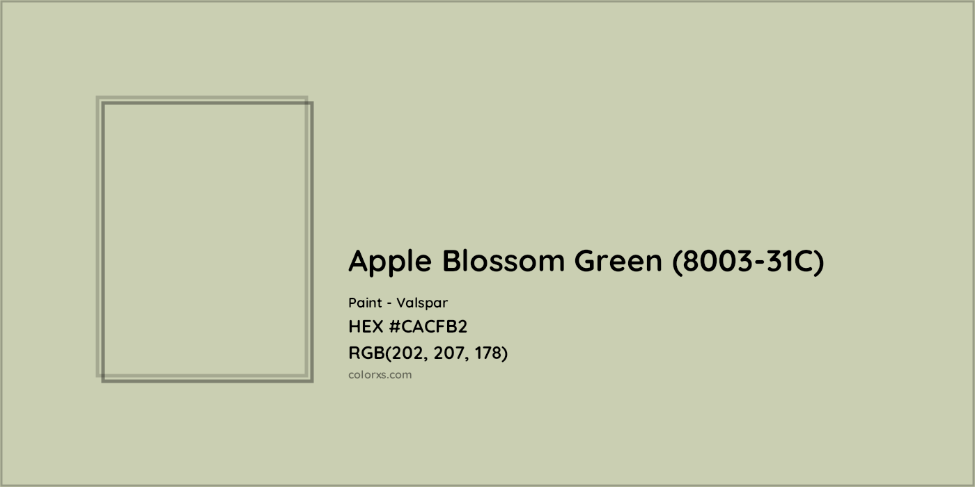 HEX #CACFB2 Apple Blossom Green (8003-31C) Paint Valspar - Color Code