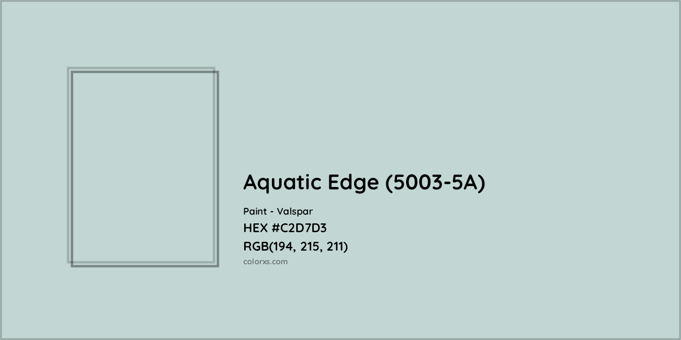 HEX #C2D7D3 Aquatic Edge (5003-5A) Paint Valspar - Color Code