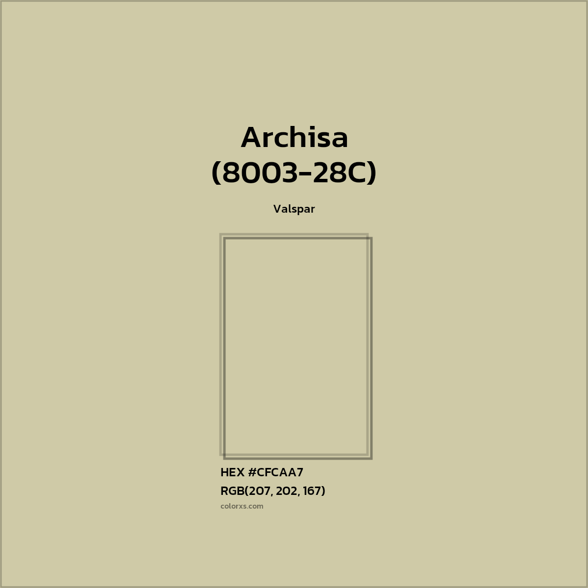 HEX #CFCAA7 Archisa (8003-28C) Paint Valspar - Color Code
