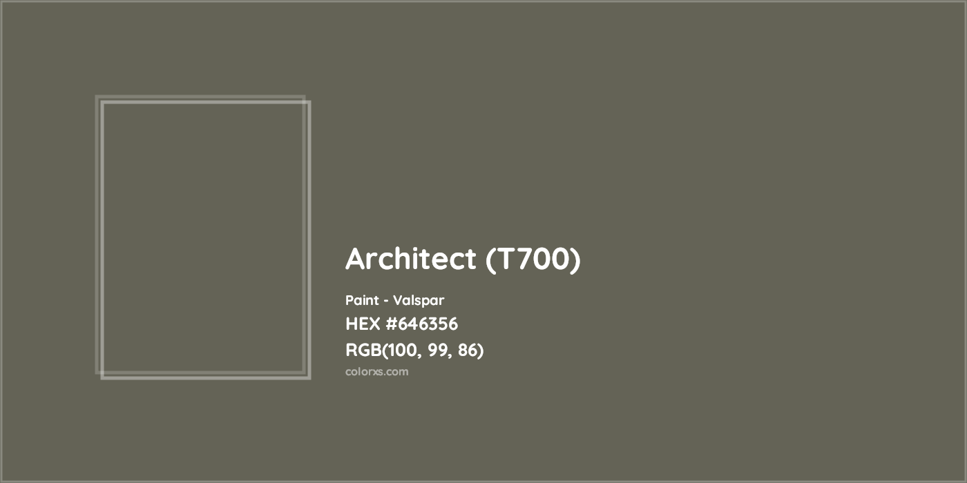 HEX #646356 Architect (T700) Paint Valspar - Color Code