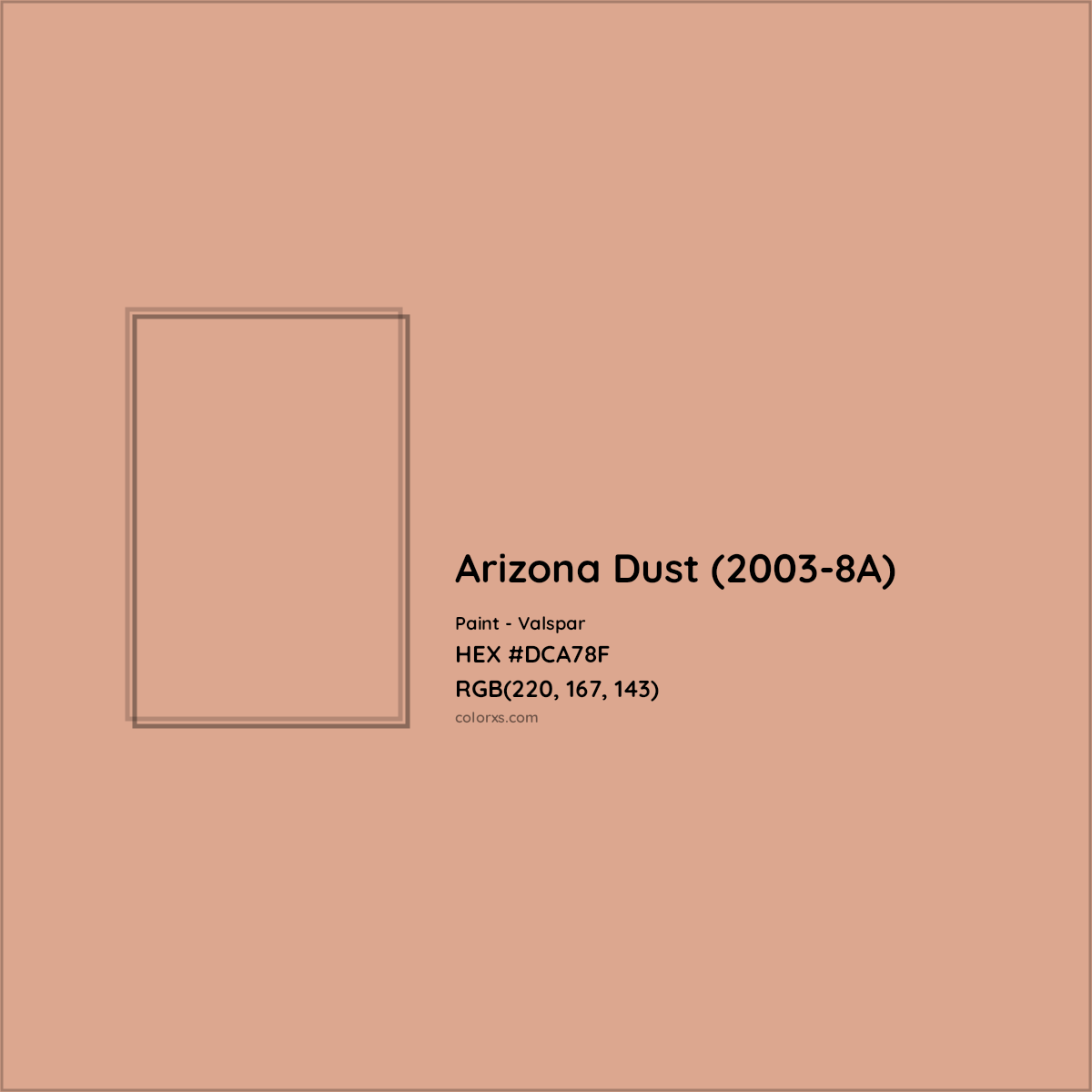 HEX #DCA78F Arizona Dust (2003-8A) Paint Valspar - Color Code