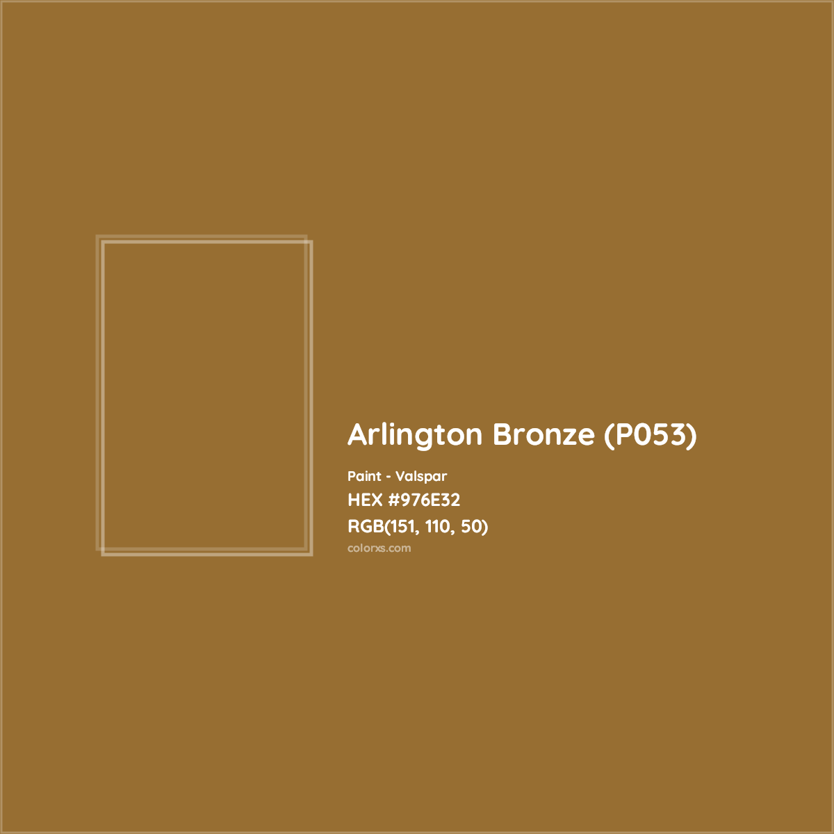 HEX #976E32 Arlington Bronze (P053) Paint Valspar - Color Code
