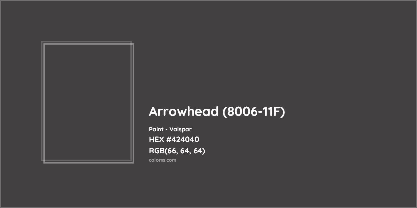 HEX #424040 Arrowhead (8006-11F) Paint Valspar - Color Code