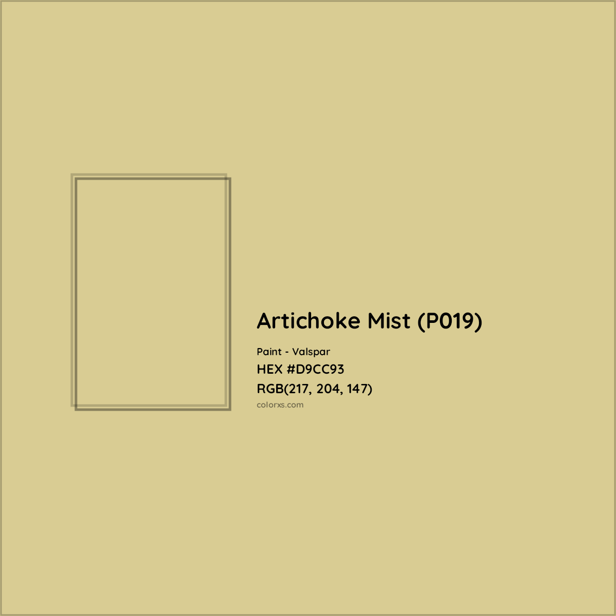 HEX #D9CC93 Artichoke Mist (P019) Paint Valspar - Color Code