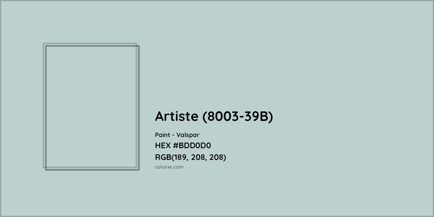 HEX #BDD0D0 Artiste (8003-39B) Paint Valspar - Color Code
