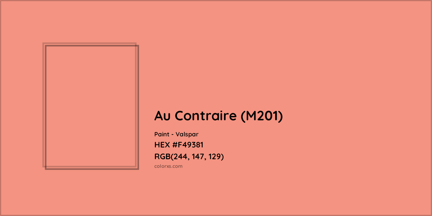 HEX #F49381 Au Contraire (M201) Paint Valspar - Color Code