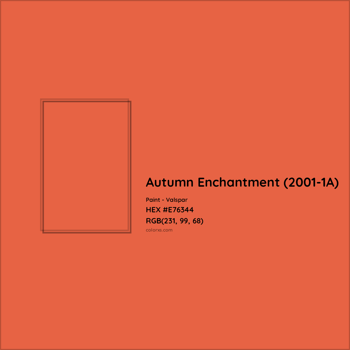 HEX #E76344 Autumn Enchantment (2001-1A) Paint Valspar - Color Code
