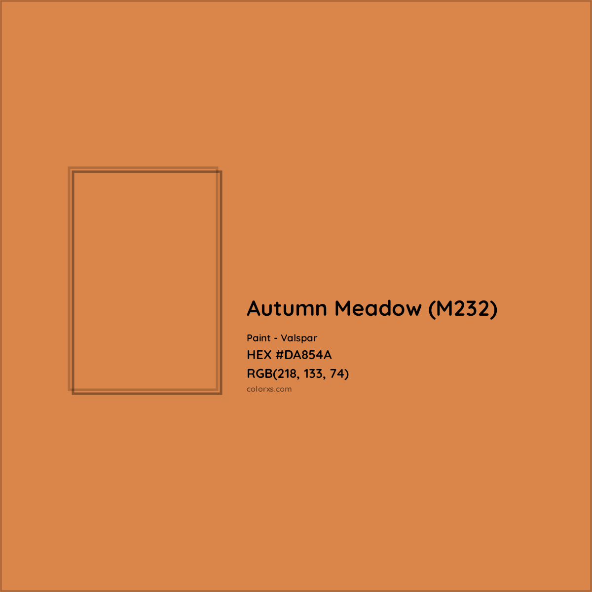 HEX #DA854A Autumn Meadow (M232) Paint Valspar - Color Code