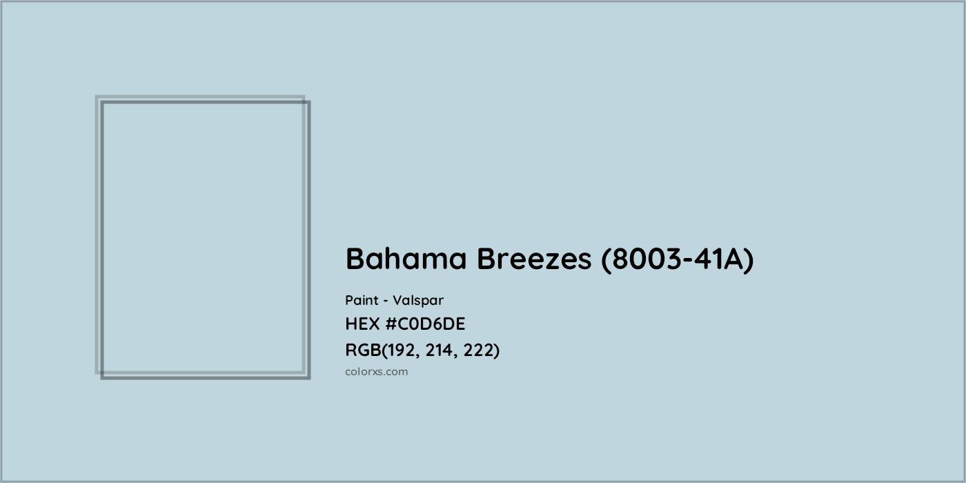 HEX #C0D6DE Bahama Breezes (8003-41A) Paint Valspar - Color Code