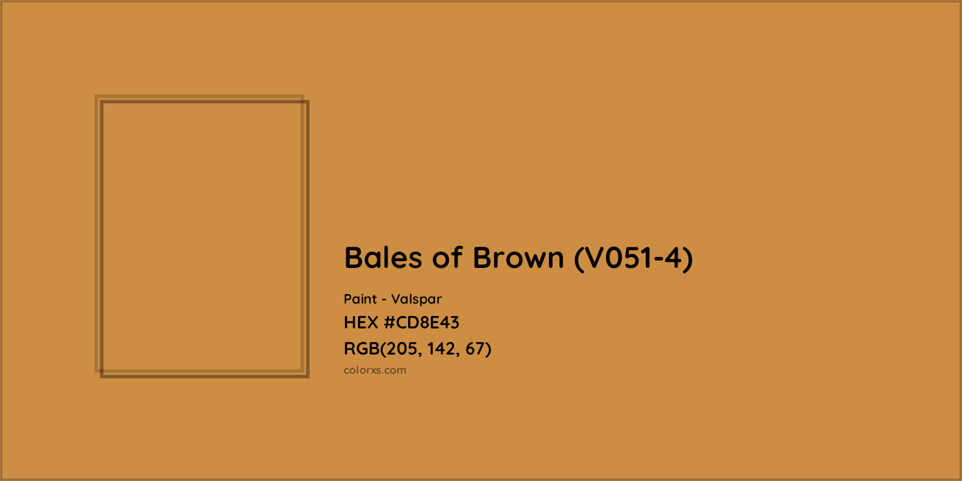 HEX #CD8E43 Bales of Brown (V051-4) Paint Valspar - Color Code