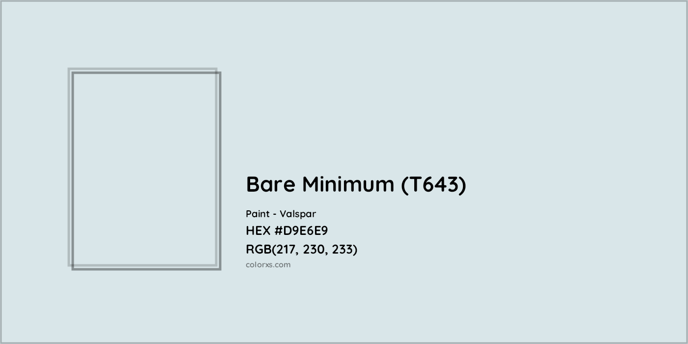 HEX #D9E6E9 Bare Minimum (T643) Paint Valspar - Color Code