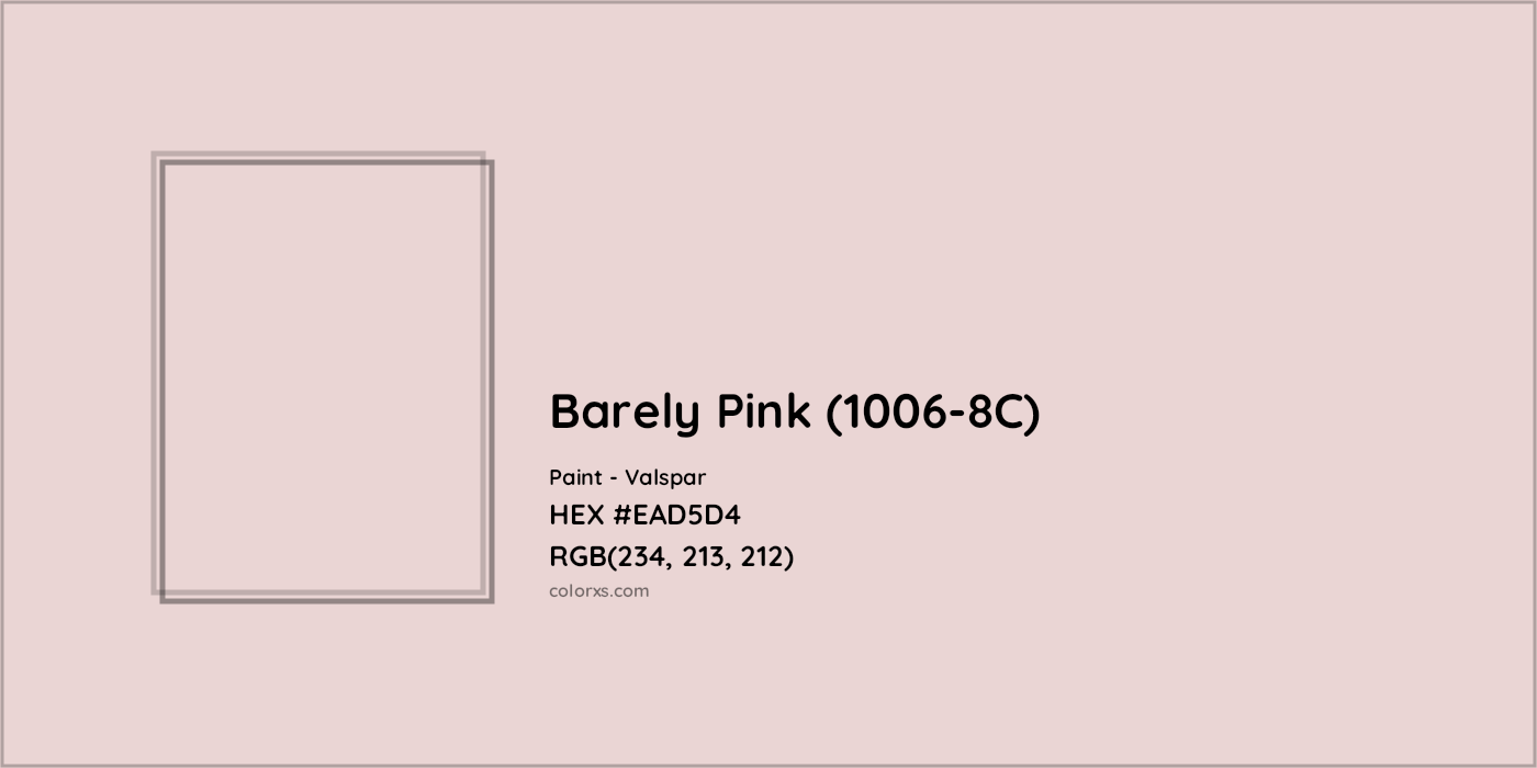 HEX #EAD5D4 Barely Pink (1006-8C) Paint Valspar - Color Code