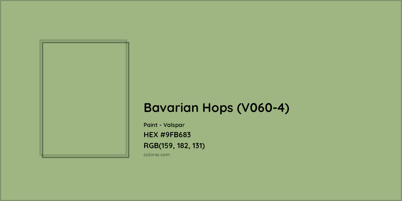 HEX #9FB683 Bavarian Hops (V060-4) Paint Valspar - Color Code