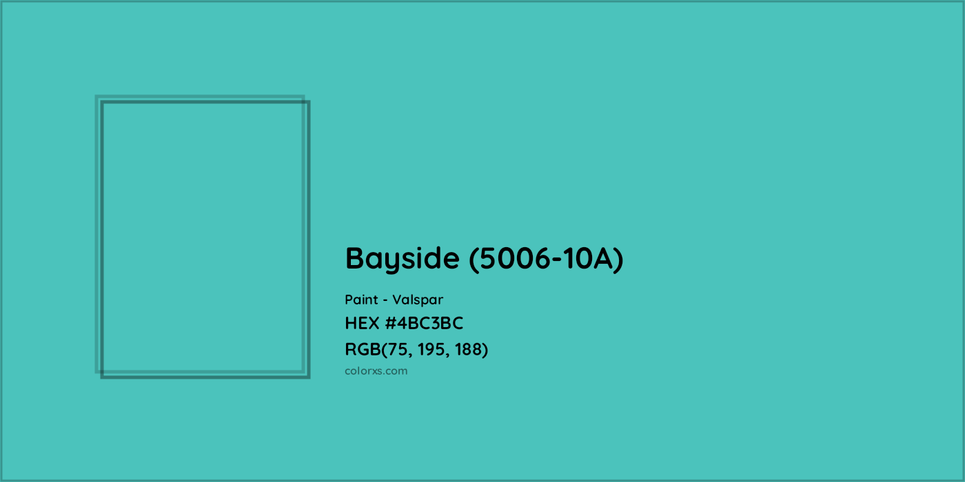 HEX #4BC3BC Bayside (5006-10A) Paint Valspar - Color Code