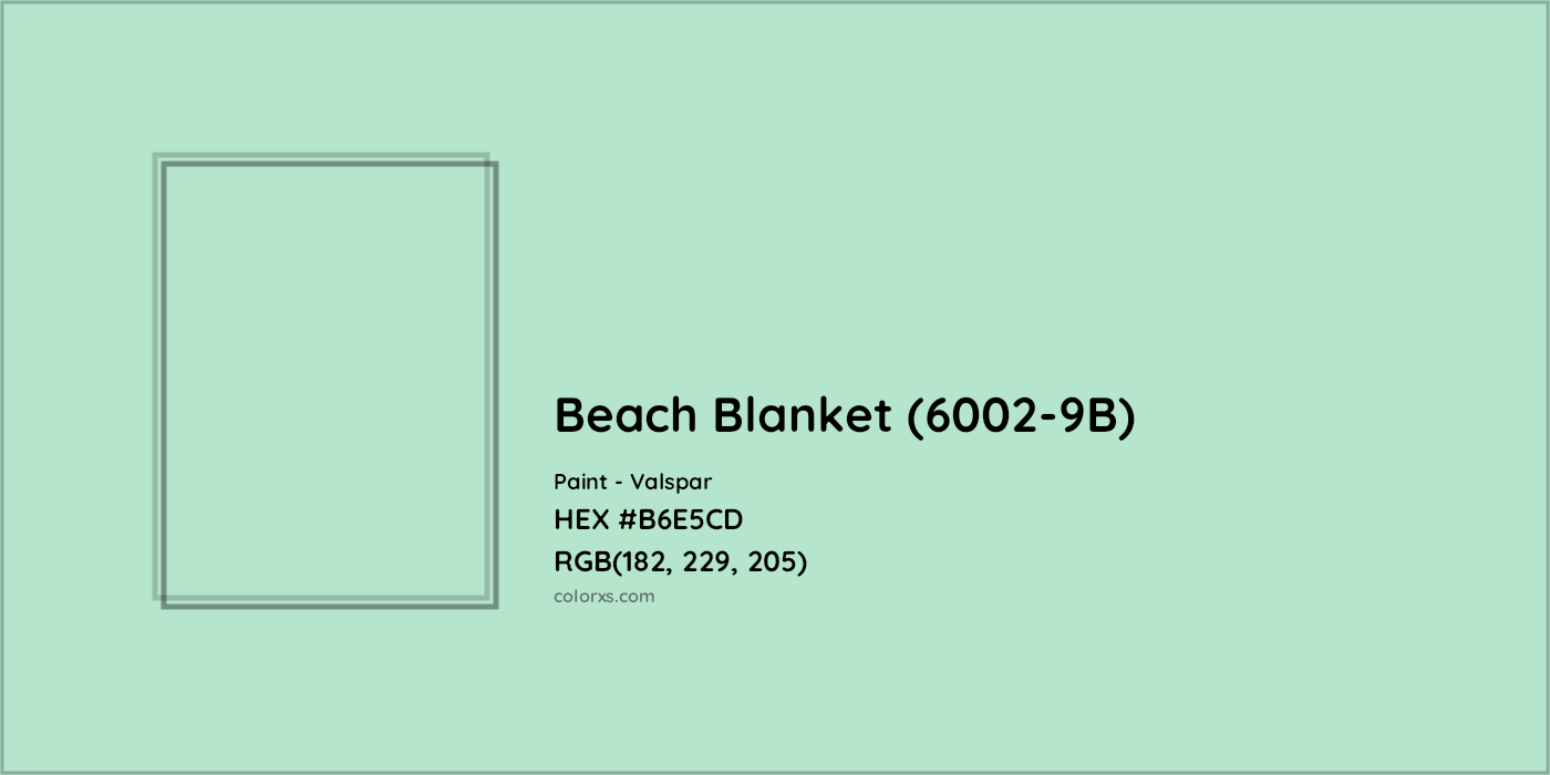 HEX #B6E5CD Beach Blanket (6002-9B) Paint Valspar - Color Code