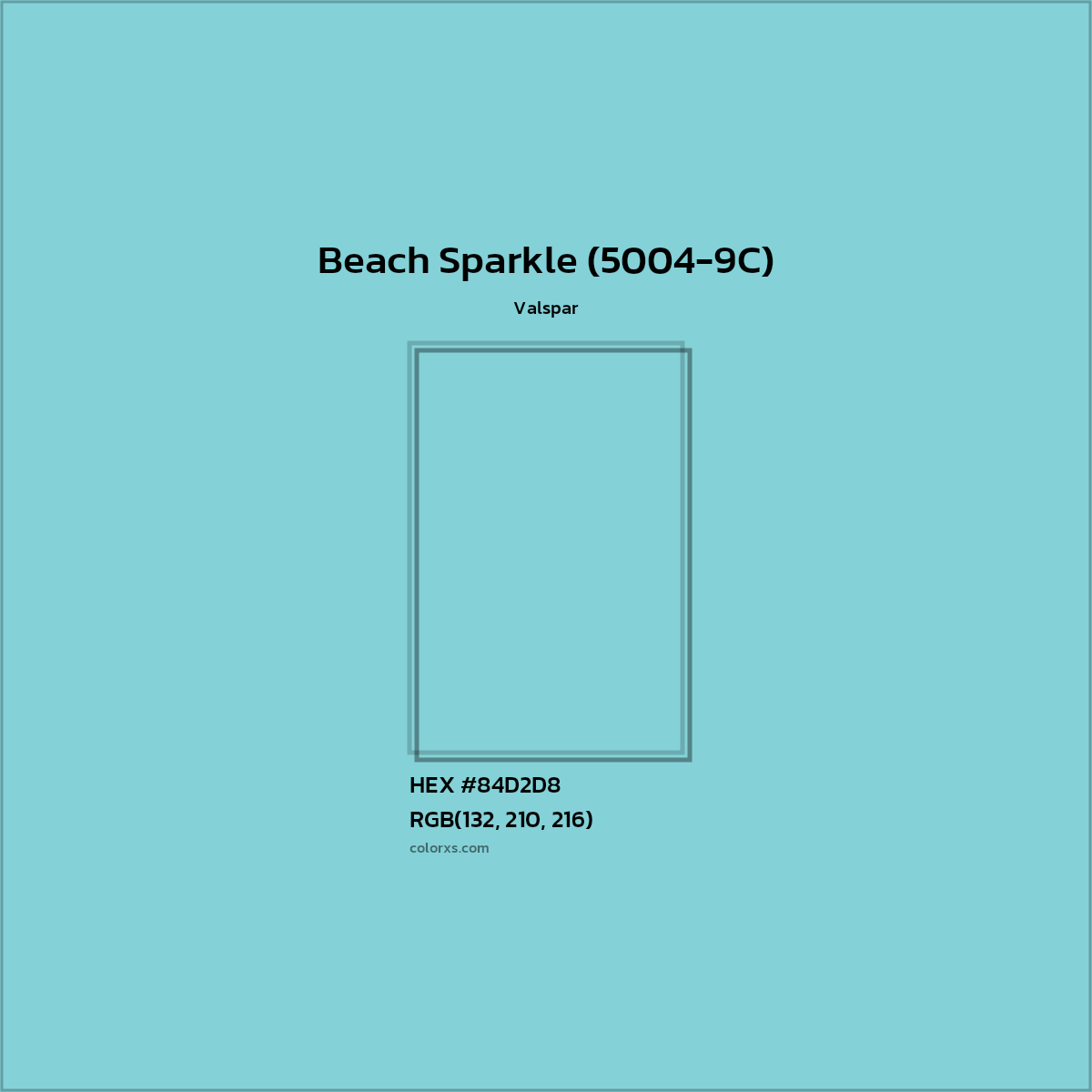 HEX #84D2D8 Beach Sparkle (5004-9C) Paint Valspar - Color Code