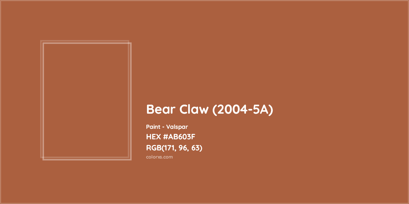 HEX #AB603F Bear Claw (2004-5A) Paint Valspar - Color Code