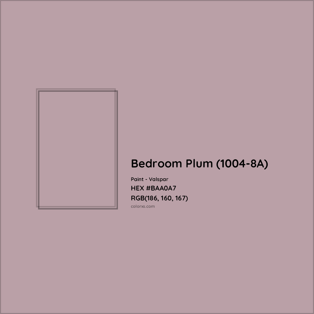 HEX #BAA0A7 Bedroom Plum (1004-8A) Paint Valspar - Color Code