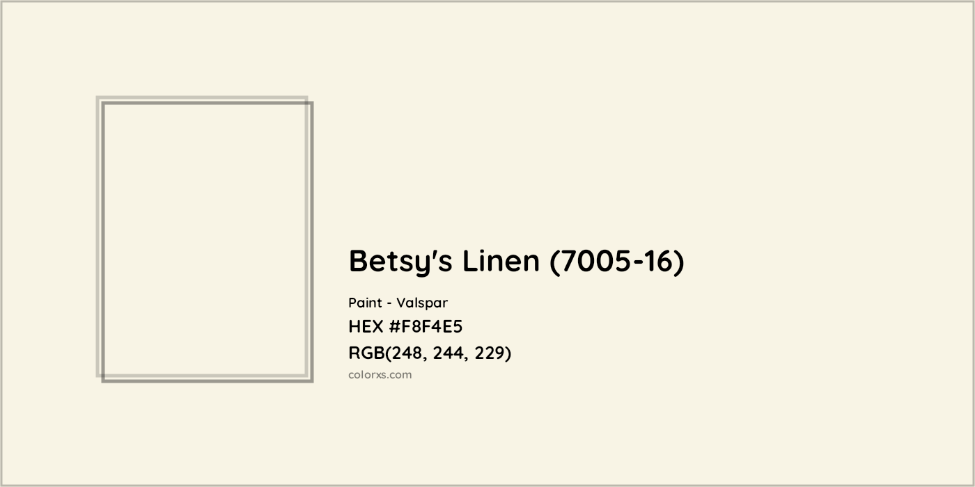 HEX #F8F4E5 Betsy's Linen (7005-16) Paint Valspar - Color Code