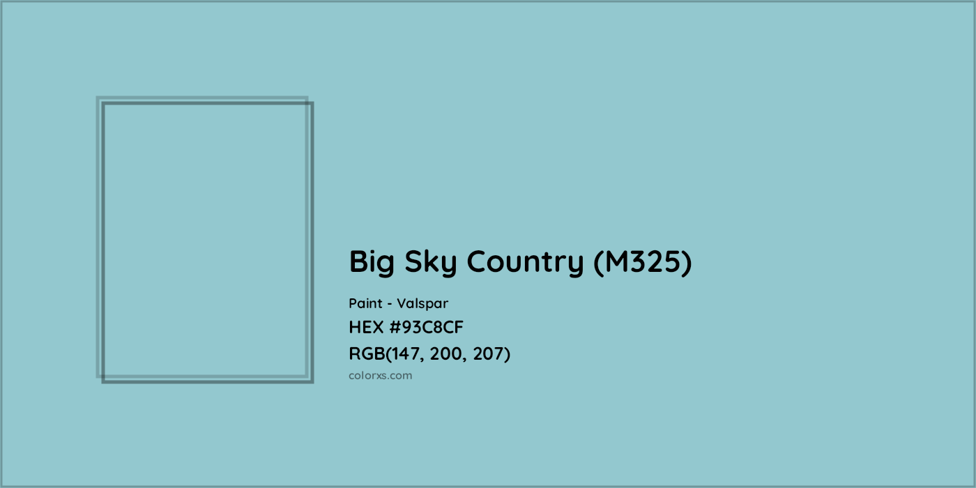 HEX #93C8CF Big Sky Country (M325) Paint Valspar - Color Code