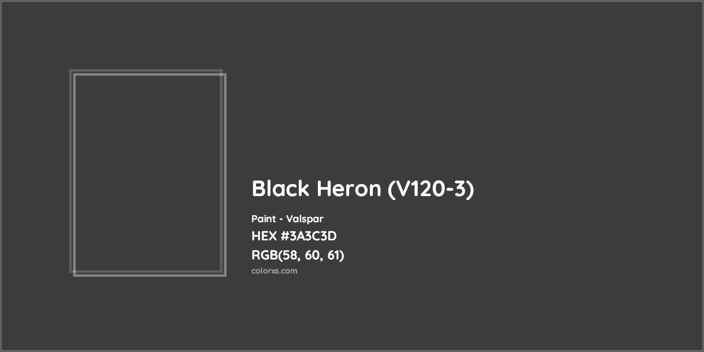 HEX #3A3C3D Black Heron (V120-3) Paint Valspar - Color Code