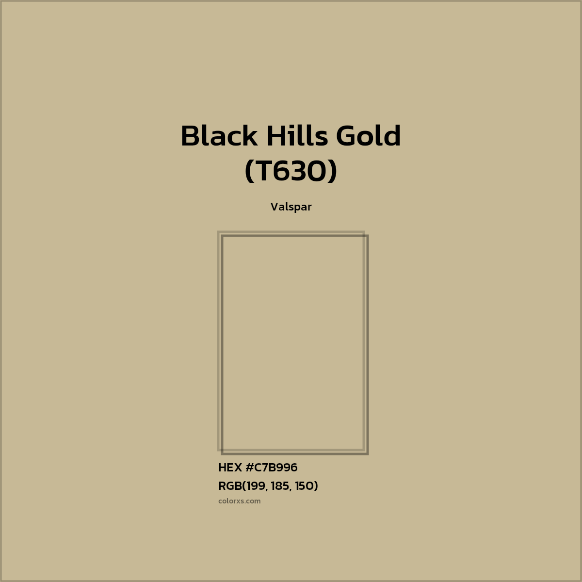 HEX #C7B996 Black Hills Gold (T630) Paint Valspar - Color Code