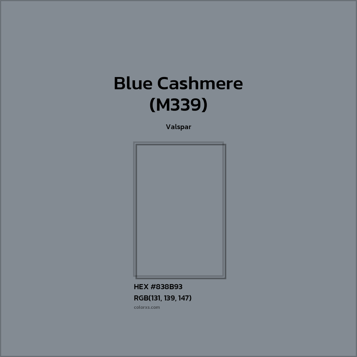 HEX #838B93 Blue Cashmere (M339) Paint Valspar - Color Code