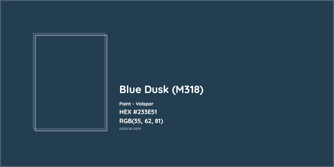 HEX #233E51 Blue Dusk (M318) Paint Valspar - Color Code
