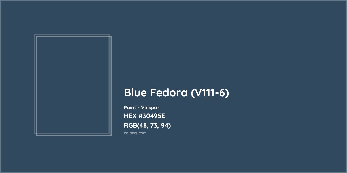 HEX #30495E Blue Fedora (V111-6) Paint Valspar - Color Code