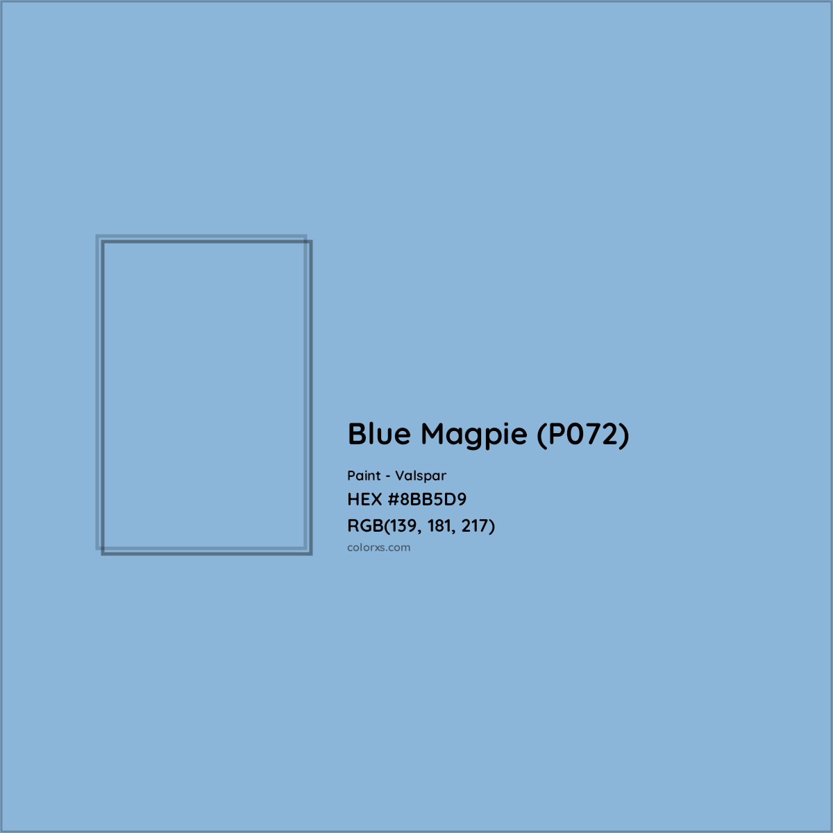 HEX #8BB5D9 Blue Magpie (P072) Paint Valspar - Color Code