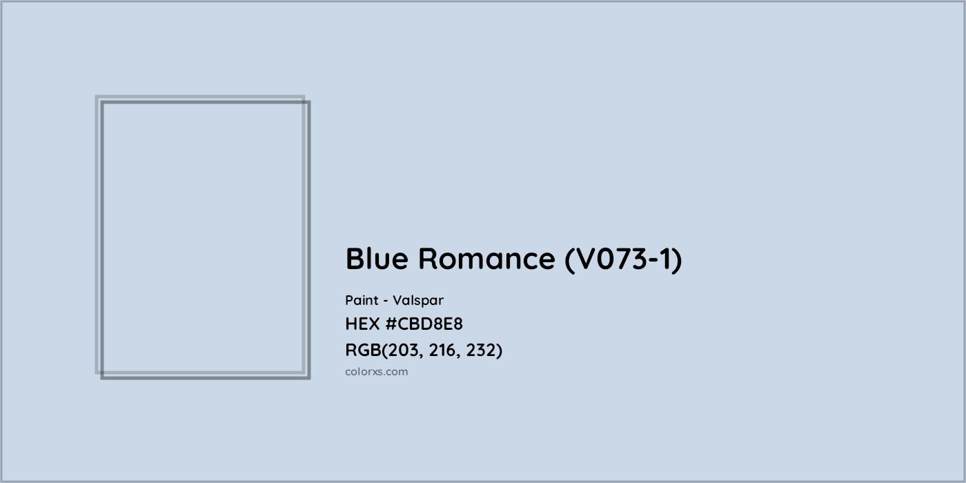 HEX #CBD8E8 Blue Romance (V073-1) Paint Valspar - Color Code