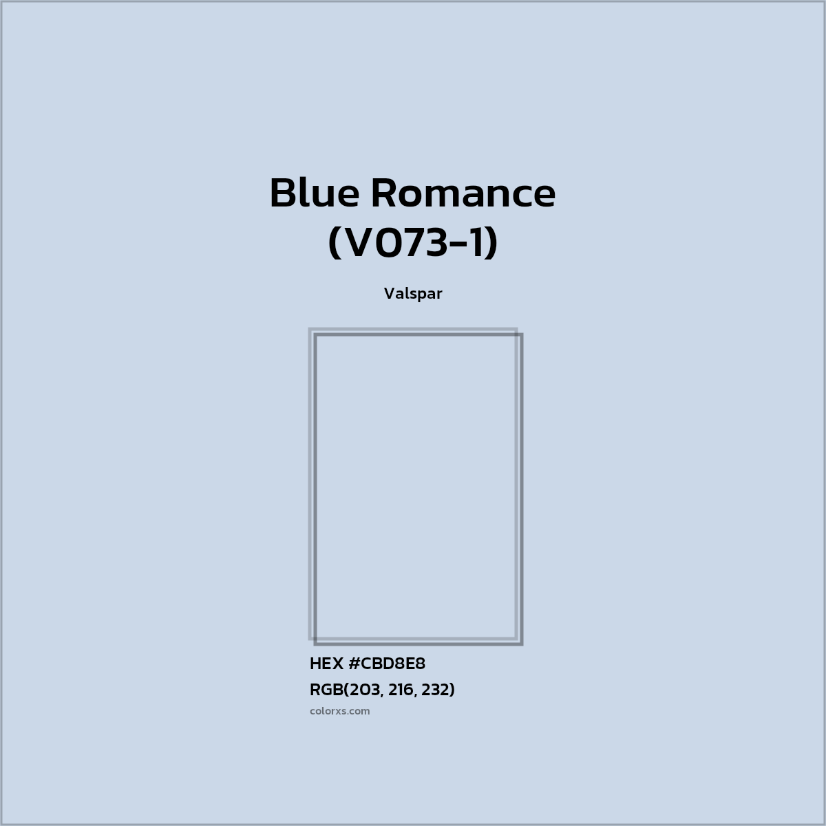 HEX #CBD8E8 Blue Romance (V073-1) Paint Valspar - Color Code