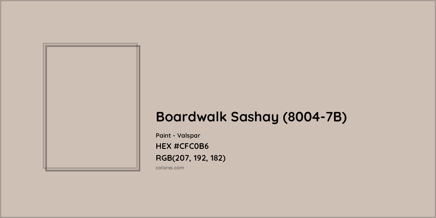 HEX #CFC0B6 Boardwalk Sashay (8004-7B) Paint Valspar - Color Code