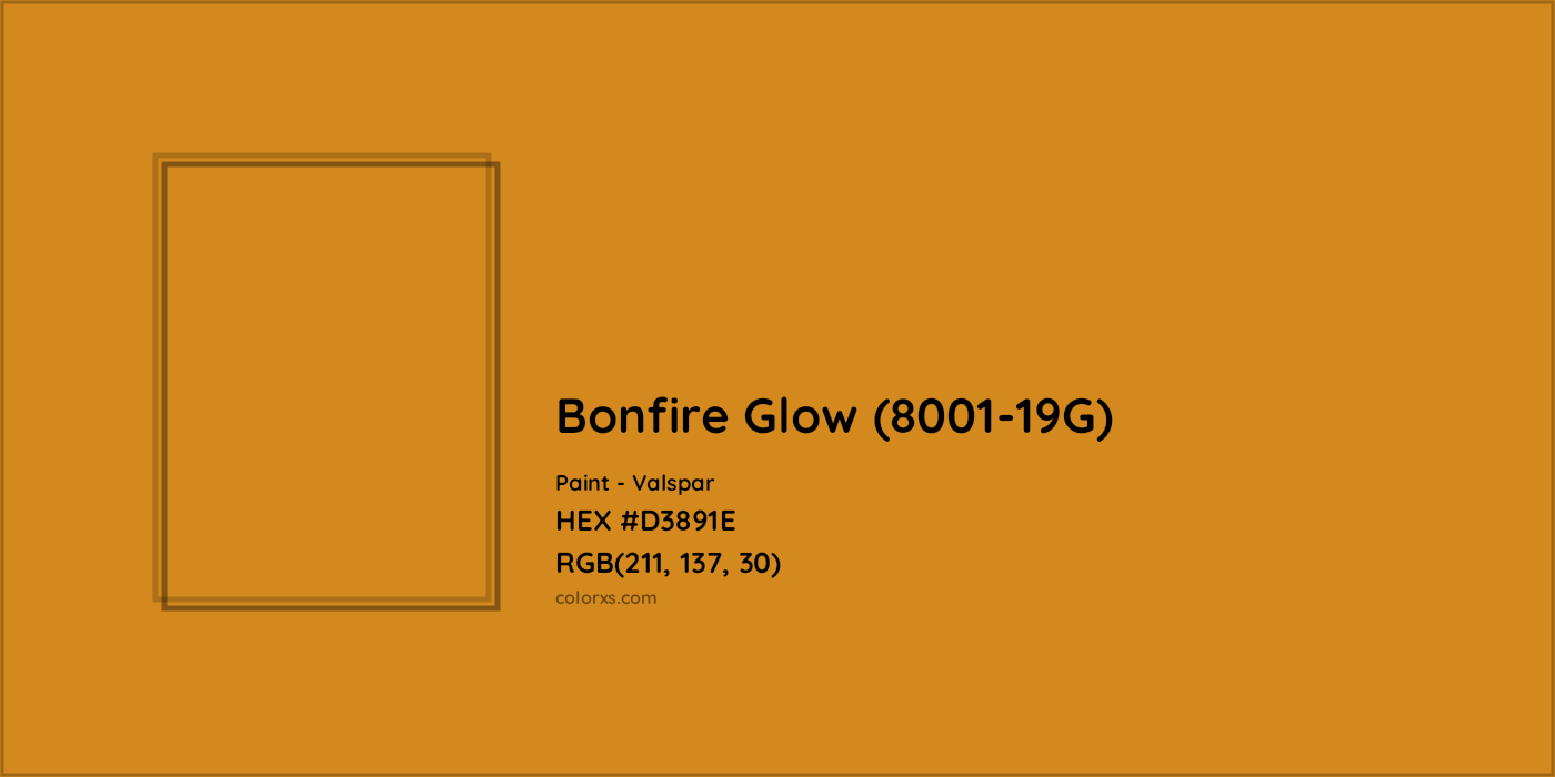 HEX #D3891E Bonfire Glow (8001-19G) Paint Valspar - Color Code