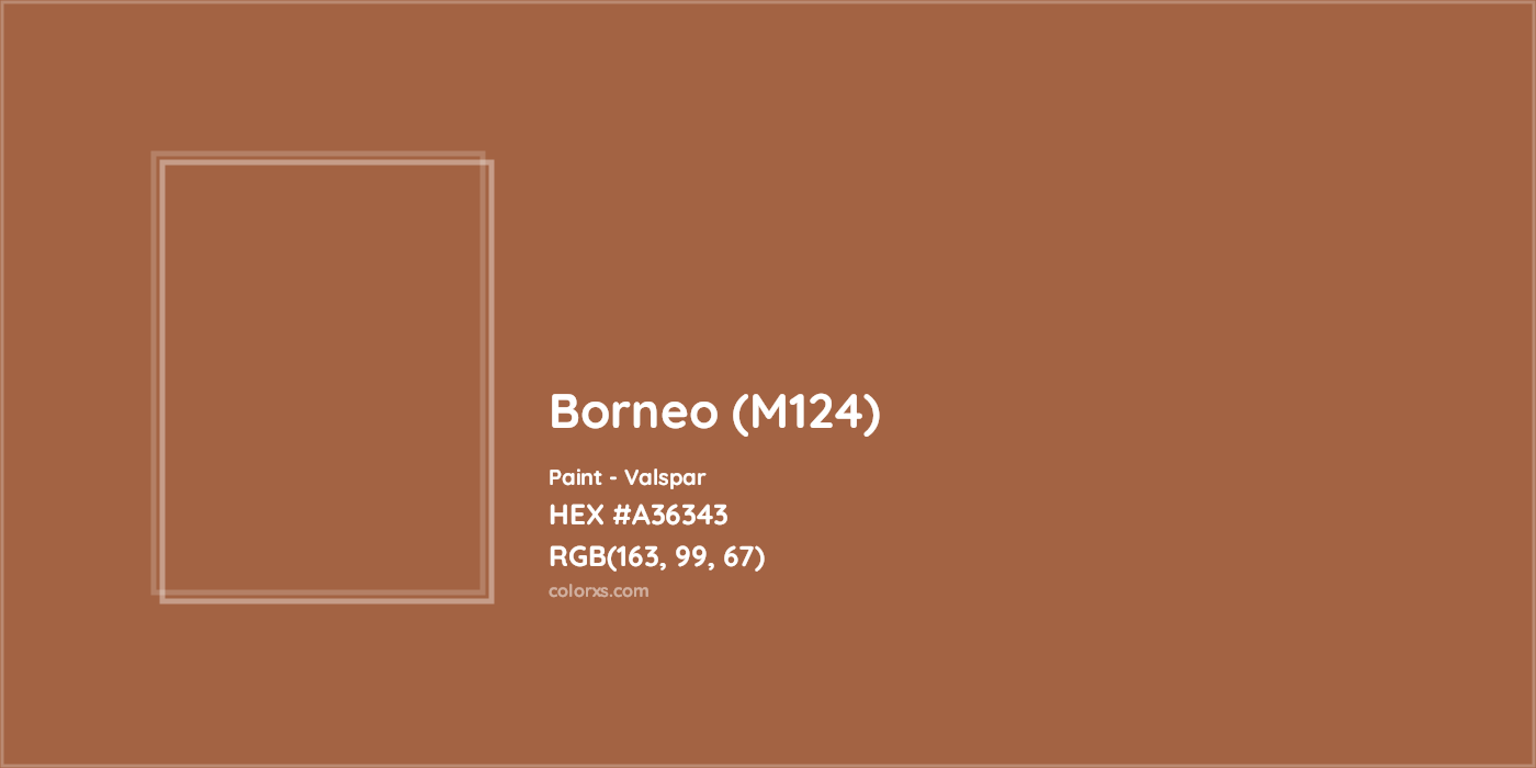 HEX #A36343 Borneo (M124) Paint Valspar - Color Code